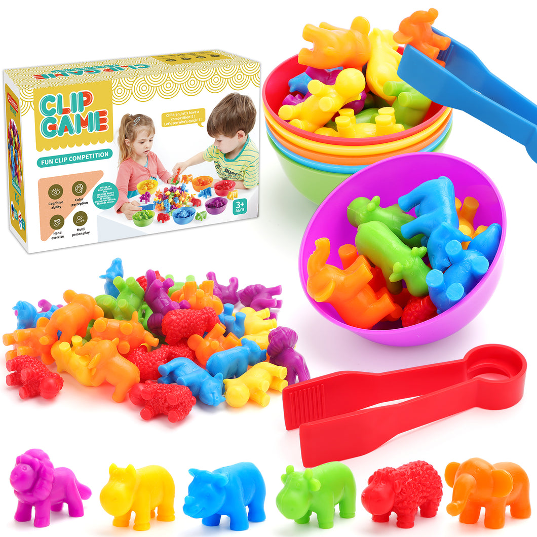 Jocha Animal Counting Colour Sorting Toys for Toddlers with Matching Bowl an ...