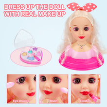 Load image into Gallery viewer, Makeup Hairdressing Doll Styling Head Toy for Kids Beauty and DIY Doll Head with Hair Accessories Portable and Easy to Clean
