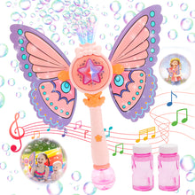 Load image into Gallery viewer, Bubble Princess Magic Wand Magic Journey for Kids Fairy Wand Detachable Wings Bubble Machine Lights &amp; Music Presents Toy Outdoor Birthdays Bubble Machine
