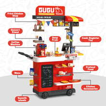 Load image into Gallery viewer, Kids Play Kitchen Fried Chicken Shop Pretend Cooking Food Truck with Lights &amp; Sounds Role Play Toy Set for Boys &amp; Girls Age 3-6 Birthday &amp; Christmas Gift Idea
