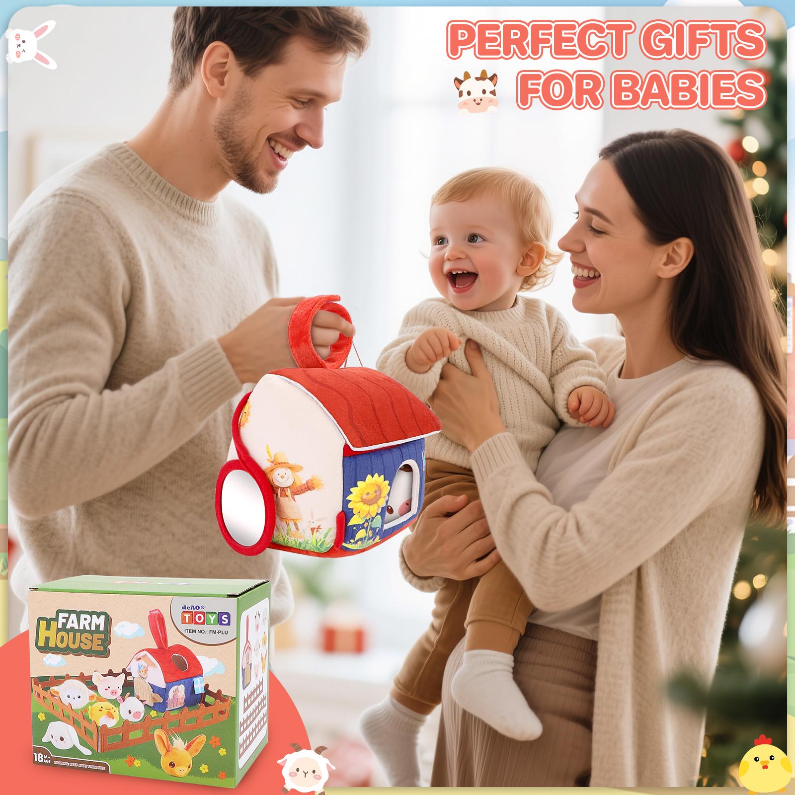 thumbnail image 2 of Plush Barn With Stuffed Farm Animals, Rattle, Crinkle Paper & Baby Mirror - Groceries 2 of 12