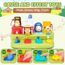 Load image into Gallery viewer, Farm Animal Pop-Up Activity Toy with Music and Sounds Interactive Baby Toddler Sensory Learning Playset Push Press Flip Turn Buttons Educational Gift for Ages 12M+
