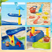 Load image into Gallery viewer, Kids Water Table Toy, 3-Tier Dolphin Waterfall Play Table with Sand &amp; Water Play Accessories, Outdoor Summer Backyard Water Toys for Toddlers
