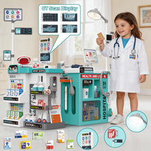 Load image into Gallery viewer, Doctor Playset for Kids, Pretend Medical Station Set, Medical Counter Set with Lights, Thermometer, Stethoscope, Role Play Educational Toys for Boys &amp; Girls Ages 3+

