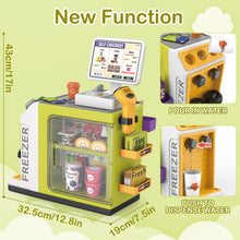 Load image into Gallery viewer, 3 in 1 Coffee Shop Playset with Sound &amp; Light Supermarket Toy Gift Kids for 3+
