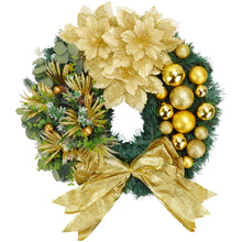 Load image into Gallery viewer, Gold Christmas Wreath - Elegant Festive Door Decoration for Holiday Season (Gold)
