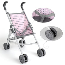 Load image into Gallery viewer, 5 in 1 Baby Doll Pretend Accessories Play Set Pink Baby Doll Pushchair Cot Play Mat Travel Vag Set fits to 12&quot;,13&quot;,14&quot; Doll (doll not included)
