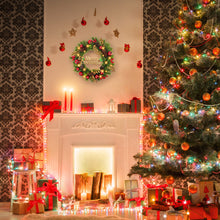 Load image into Gallery viewer, Christmas Wreath for Front Door Holiday Wreath with LED Lights, Pinecones, Red Ornaments &amp; Golden Accents – Xmas Garland for Indoor Outdoor Wall, Window, Party Decoration
