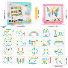 Load image into Gallery viewer, 2 in 1 Magnetic Disk Drawing Maze Puzzle Table Toy Double Sided Card for Toddlers Ages 3+ Mosaic Puzzle Table Toy Color Matching and Art Creation Set
