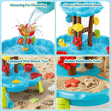 Load image into Gallery viewer, Kids Sand Water Table Toddler Water Play Table Outdoor Garden Toys with Waterfall Flower Toys Summer Beach Sandpit Toys
