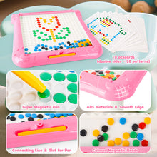 Load image into Gallery viewer, 2 in 1 Magnetic Disk Drawing Maze Puzzle Table Toy Double Sided Card for Toddlers Ages 3+ Mosaic Puzzle Table Toy Color Matching and Art Creation Set
