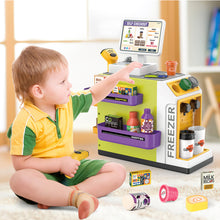 Load image into Gallery viewer, 3 in 1 Coffee Shop Playset with Sound &amp; Light Supermarket Toy Gift Kids for 3+
