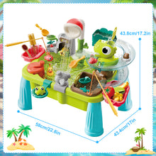 Load image into Gallery viewer, Sand Water Table Toy for Toddlers with Faucet Floating Fishing Game Food Accessories, Kitchen Play Sink Toys for Boys &amp; Girls Age 3+
