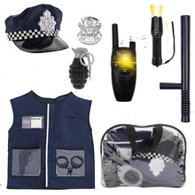Load image into Gallery viewer, Police Costume Set with Vest Hat Toy Shotgun Role Play Police Play Children Christmas Gift Halloween Dressing Up for Kids
