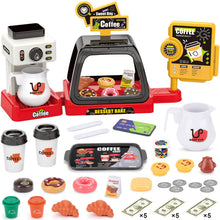 Load image into Gallery viewer, Pretend Play Coffee Shop Set – 41PCS Kids Coffee Maker, Cash Register &amp; Bakery Desserts – Interactive Café Role‑Play Toy for Boys &amp; Girls Ages 3+
