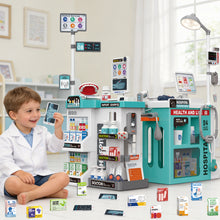 Load image into Gallery viewer, Doctor Playset for Kids, Pretend Medical Station Set, Medical Counter Set with Lights, Thermometer, Stethoscope, Role Play Educational Toys for Boys &amp; Girls Ages 3+
