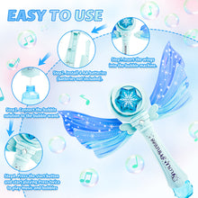 Load image into Gallery viewer, Magical Princess Bubble Wand with Wings Automatic Bubble Machine for Kids with Music Lights Indoor Outdoor Garden Adorable Toy for Kids

