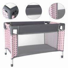 Load image into Gallery viewer, 5 in 1 Baby Doll Pretend Accessories Play Set Pink Baby Doll Pushchair Cot Play Mat Travel Vag Set fits to 12&quot;,13&quot;,14&quot; Doll (doll not included)
