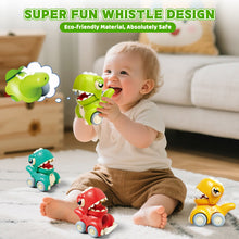 Load image into Gallery viewer, Push &amp; Go Dinosaur Car Toy Set - 4PCS Mini Dino Vehicles for Toddlers I Pull Back Cars for Boys &amp; Girls Ages 3+ | Fun Educational Toy Set for Preschool Learning &amp; Imaginative Play
