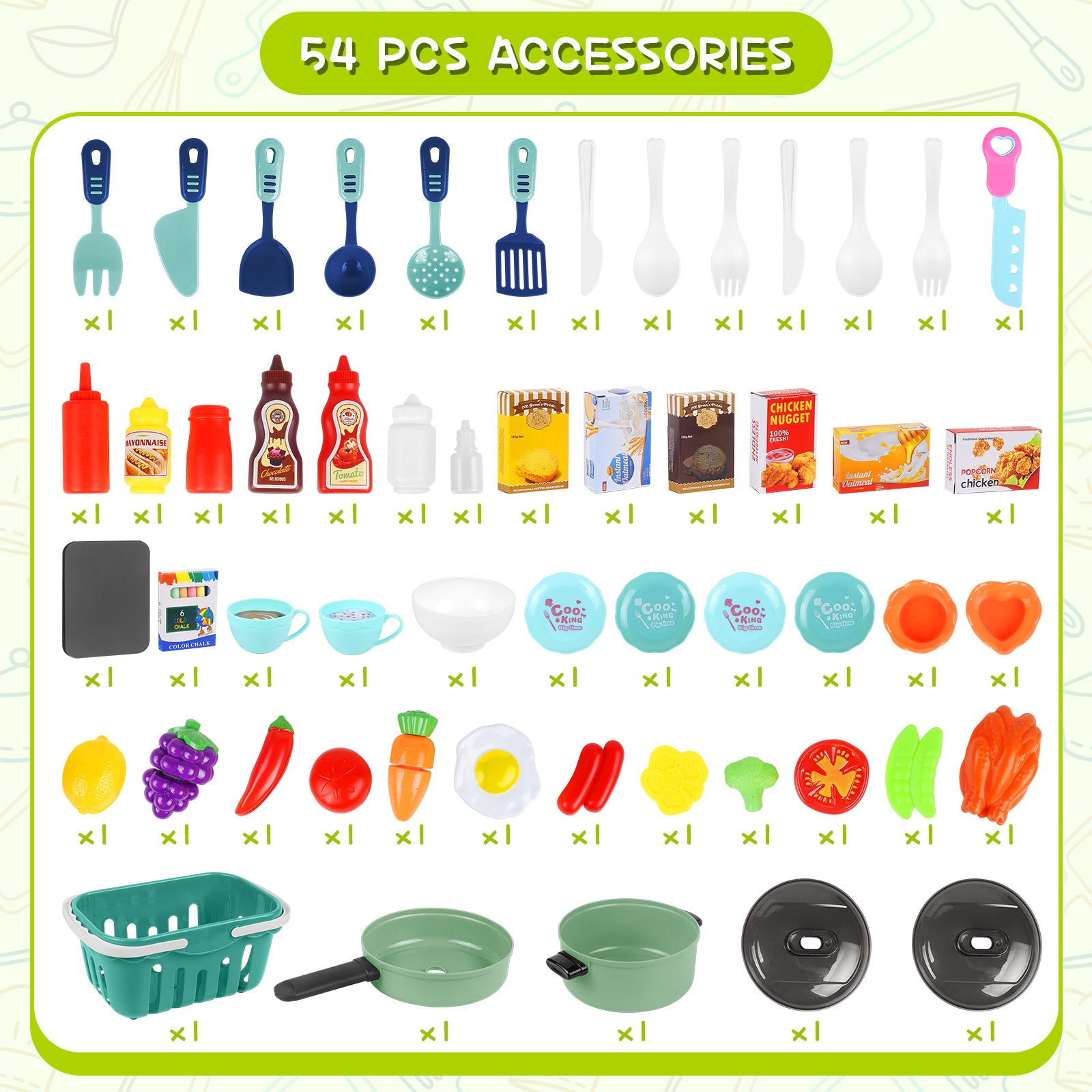Kit Cuisine Enfant 24x8x38 Pouces – Avec Son, Lumière, Eau Et Vapeur, Accessoires Inclus, Cadeau Éducatif 3 Ans+ (Rose)