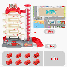 Load image into Gallery viewer, Fire Control Garage Toy Set for Kids with Sound &amp; Light Effects, Fire Rescue Building Playset with Electric Elevator, Perfect Christmas &amp; Birthday Gift for Boys and Girls Aged 3+
