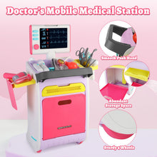 Load image into Gallery viewer, Doctor Kit for Toddlers, Kids Pretend Medical Station Set with Mobile Cart, Height Measuring Rod, Thermometer, Stethoscope, Educational Preschool Toys for Girls Boys Gift
