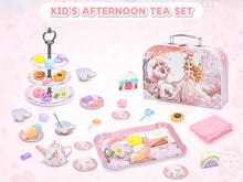 Load image into Gallery viewer, Magical Princess Tea Party Set for Kids - Adorable  Design with Carry Case, Durable Tin Tea Set, Smooth Edges, and Bright Colors - Perfect Gift for Girls&#39; Pretend Play, Birthday Parties, and Family Fun
