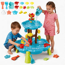 Load image into Gallery viewer, Kids Sand Water Table Toddler Water Play Table Outdoor Garden Toys with Waterfall Flower Toys Summer Beach Sandpit Toys
