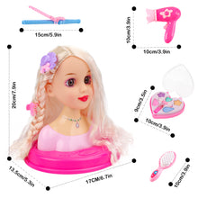 Load image into Gallery viewer, Makeup Hairdressing Doll Styling Head Toy for Kids Beauty and DIY Doll Head with Hair Accessories Portable and Easy to Clean
