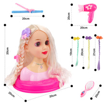 Load image into Gallery viewer, Makeup Hairdressing Doll Styling Head Toy for Kids Beauty and DIY Doll Head with Hair Accessories Portable and Easy to Clean
