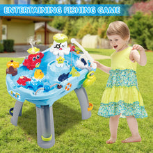 Load image into Gallery viewer, Kids Water Play Table with Fishing Game &amp; Ocean Animal Toys Summer Outdoor Indoor Water Sensory Activity Play Table Toy for Toddlers Boys Girls Age 3+
