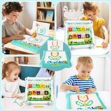 Load image into Gallery viewer, 2 in 1 Magnetic Disk Drawing Maze Puzzle Table Toy Double Sided Card for Toddlers Ages 3+ Mosaic Puzzle Table Toy Color Matching and Art Creation Set
