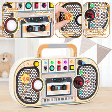 Load image into Gallery viewer, Wooden LED Radio Music Toy Interactive Light &amp; Sound Activity Board for Toddlers 12M+ Montessori Musical Sensory Toy with Buttons, Switches Educational Wooden Toy Gift for Boys &amp; Girls
