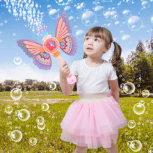 Load image into Gallery viewer, Bubble Princess Magic Wand Magic Journey for Kids Fairy Wand Detachable Wings Bubble Machine Lights &amp; Music Presents Toy Outdoor Birthdays Bubble Machine
