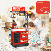 Load image into Gallery viewer, Kids Play Kitchen Fried Chicken Shop Pretend Cooking Food Truck with Lights &amp; Sounds Role Play Toy Set for Boys &amp; Girls Age 3-6 Birthday &amp; Christmas Gift Idea
