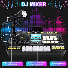 Load image into Gallery viewer, Kids DJ Mixer Music Toy with Microphone DJ Controller with Launchpad, Light-Up Keys, Sound Effects, Bluetooth Function Educational Musical Toy for Boys Girls Ages 3+ Kids Mixer Music Toy
