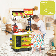 Load image into Gallery viewer, Kids Play Kitchen Fried Chicken Shop Pretend Food Truck with Lights, Sounds &amp; Color-Changing Food Role Play Cooking Toy Set for Boys &amp; Girls Ages 3-6 Birthday &amp; Christmas Gift
