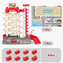 Load image into Gallery viewer, Fire Control Garage Toy Set for Kids with Sound &amp; Light Effects, Fire Rescue Building Playset with Electric Elevator, Perfect Christmas &amp; Birthday Gift for Boys and Girls Aged 3+
