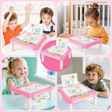 Load image into Gallery viewer, 2 in 1 Magnetic Disk Drawing Maze Puzzle Table Toy Double Sided Card for Toddlers Ages 3+ Mosaic Puzzle Table Toy Color Matching and Art Creation Set
