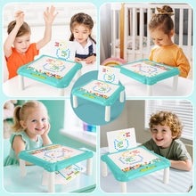 Load image into Gallery viewer, 2 in 1 Magnetic Disk Drawing Maze Puzzle Table Toy Double Sided Card for Toddlers Ages 3+ Mosaic Puzzle Table Toy Color Matching and Art Creation Set
