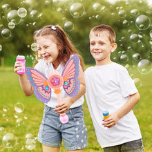 Load image into Gallery viewer, Bubble Princess Magic Wand Magic Journey for Kids Fairy Wand Detachable Wings Bubble Machine Lights &amp; Music Presents Toy Outdoor Birthdays Bubble Machine
