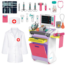 Load image into Gallery viewer, Doctor Kit for Toddlers, Kids Pretend Medical Station Set with Mobile Cart, Height Measuring Rod, Thermometer, Stethoscope, Educational Preschool Toys for Girls Boys Gift
