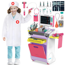 Load image into Gallery viewer, Doctor Kit for Toddlers, Kids Pretend Medical Station Set with Mobile Cart, Height Measuring Rod, Thermometer, Stethoscope, Educational Preschool Toys for Girls Boys Gift
