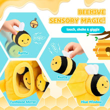 Load image into Gallery viewer, My First Honeybee Soft Plush Playset Interactive Hide &amp; Seek Beehive Toy for Babies &amp; Toddlers 5 Plush Bees &amp; Squeezable Hive Montessori Early Learning Gift for 1-3 Years
