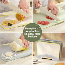Load image into Gallery viewer, Colour‑Coded Chopping Boards Set (3 Pack) with Storage Stand – Food‑Safe, Anti‑Cross‑Contamination, Dishwasher‑Safe
