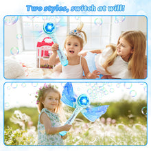 Load image into Gallery viewer, Magical Princess Bubble Wand with Wings Automatic Bubble Machine for Kids with Music Lights Indoor Outdoor Garden Adorable Toy for Kids
