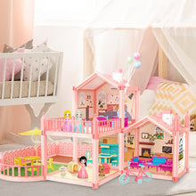 Load image into Gallery viewer, Dollhouse Dreamhouse Pretend Play 2-Story 7 Big Rooms Dollhouse 7-8 Dollhouse Furniture DIY Building Plastic Dollhouse for 3+ Kids Gifts-DH-10

