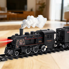 Load image into Gallery viewer, Deluxe Edition Steam Train Set Electric Classic Locomotive Toy with Lights, Real Smoke &amp; Sounds Track Railway Playset for Kids &amp; Collectors
