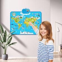 Load image into Gallery viewer, Interactive Talking World Animal Map for Kids-105+ Animal Sounds &amp; Facts-Educational Touch Poster Toy -Learn Geography, Animals &amp; Fun Quizzes- Learning Toy for Kids Aged 3+
