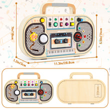Load image into Gallery viewer, Wooden LED Radio Music Toy Interactive Light &amp; Sound Activity Board for Toddlers 12M+ Montessori Musical Sensory Toy with Buttons, Switches Educational Wooden Toy Gift for Boys &amp; Girls
